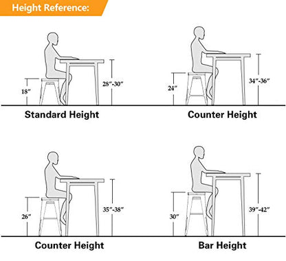 Awonde 26" Swivel Bar Stools Set of 2 Industrial Metal Counter Height Stools with Wood Top Matte Black - WoodArtSupply