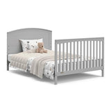 Graco Bellwood 5-in-1 Convertible Crib with Drawer (Pebble Gray) - GREENGUARD Gold Certified, Full-Size Storage Drawer, Converts to Toddler Bed and Full-Size Bed STORK CRAFT