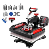 VEVOR 11 in 1 Heat Press, 12 x 15 Inch, Multifunctional Clamshell Printer, Digital Dual-Tube Heat Press Transfer Machine, Swing Away Sublimation Machine for T-Shirt Hat Cap Mug Plate Pen Shoes Black VEVOR