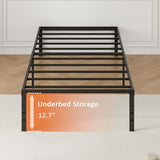 XXF Bed Frame, Metal Platform Bed Frame No Box Spring Needed, Bed with Heavy Duty Strong Support Slats, Noise Free, Easy to Assembly, Under Bed Storage (14 Inch, Twin) XXF