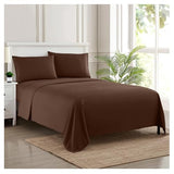 Queen Size Bed Sheets - Breathable Luxury Sheets with Full Elastic & Secure Corner Straps Built In - 1800 Supreme Collection Extra Soft Deep Pocket Bedding Set, Sheet Set, Queen, Brown Sweet Home Collection