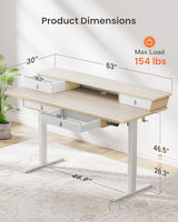 ErGear Electric Standing Desk with 4 Drawers, Height Adjustable Desk with Storage, C-Clamp Mount Compatible, Computer Home Office Table with Cable Management Tray ErGear