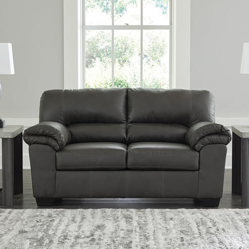 Signature Design by Ashley Bladen Faux Leather Loveseat, Gray Signature Design by Ashley