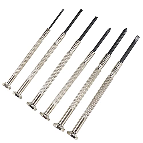 6 PCS Precision Screwdriver Sets, Eyeglass Repair Kit Screwdriver, Mini Screwdriver Set, Flat Head and Philips Head Screwdriver Sets, With 6 Different Sizes, Suitable For Watch, Electronic Repairs Lonisiv