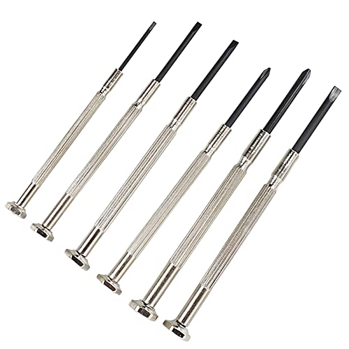 6 PCS Precision Screwdriver Sets, Eyeglass Repair Kit Screwdriver, Mini Screwdriver Set, Flat Head and Philips Head Screwdriver Sets, With 6 Different Sizes, Suitable For Watch, Electronic Re - WoodArtSupply