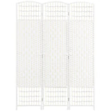 HOMCOM 3 Panel Room Divider, Folding Privacy Screen, 5.6' Room Separator, Wave Fiber Freestanding Partition Wall Divider, White HOMCOM