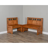 Pemberly Row Farmhouse Wood Kitchen Corner Breakfast Dining Nook Set with Hidden Storage in Rustic Oak Pemberly Row