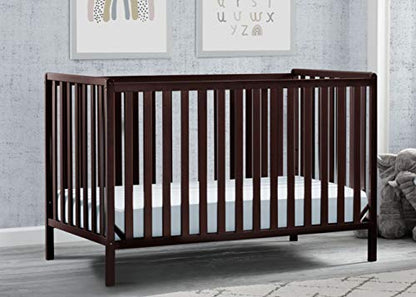 Delta Children Heartland 4-in-1 Convertible Crib - Greenguard Gold Certified, Dark Chocolate - WoodArtSupply