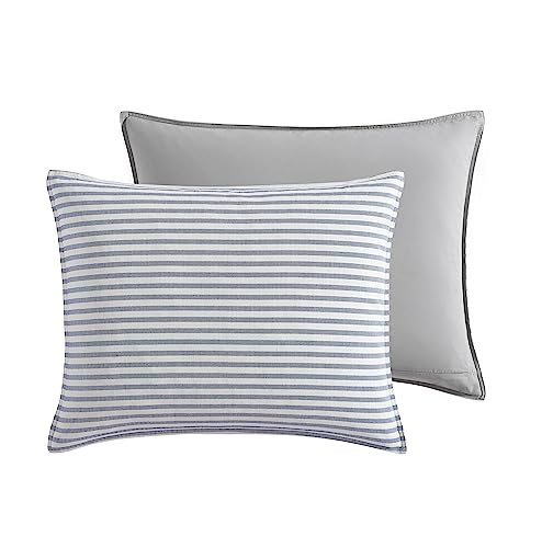 Nautica - Queen Duvet Cover Set, Cotton Reversible Bedding with Matching Shams, Mediterranean Inspired Home Decor for All Seasons (Fairwater Blue, Queen) Nautica