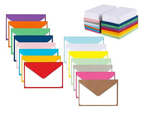 Colorful Envelopes with Blank Flat White Cards 5" x 7" Assorted Colors 105 Pack Card Making Supplies for Birthday, Graduation, Baby Shower Purple Q Crafts