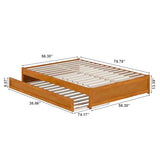 AFI, Barcelona Full Panel Platform Bed with Twin Trundle, Light Toffee AFI