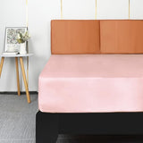 Lirex Satin Fitted Sheet, Luxurious Silky Smooth Polyester Bedding Soft Deep Pocket Bed Sheets Mattress Cover, Full, Light Pink Lirex
