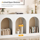 Tribesigns 70.9" White Console Table with Storage, Wood Entryway Entry Table with 3 Arched Shelves for Foyer, Hallway, Living Room, Behind Couch Sofa, Narrow Long Tribesigns