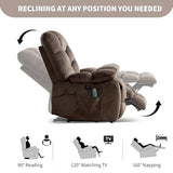 HAOMARKETS Oversized Power Recliner Chair with Massage and Heat, 41" Wide Electric Reclining Chairs with USB Port, Breathable Fabric Overstuffed Reclining Sofa for Living Room Bedroom (No Lift)
