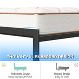 HuaYing Twin Bed Frame with Smart LED Lights, Storage Headboard and USB Charging Station,Heavy Duty Wooden Slats, No Box Spring Needed, Noise Free, Easy Assembly (Classic Black, Twin) HuaYing