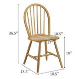 Giantex Set of 2 Windsor Chairs, Wood Dining Chairs, French Country Armless Spindle Back Dining Chairs, Farmhouse Kitchen Dining Room Chairs, Oak Giantex