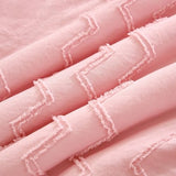 NacoMoco 3-Piece Tufted Ruffle Crib Bedding Set for Girls - Ultra Soft Baby Bedding Set Includes Boho Crib Comforter, Sheet & Skirt (Light Pink) NacoMoco