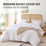 Whitney Home Textile White Duvet Cover Set Twin Size - 2 Piece Luxury Soft Cooling Duvet Cover with Zipper Closure and Pillow Sham, Breathable Washed Brushed Microfiber, Comforter Not Included Whitney Home Textile