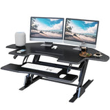 Lubvlook 47 inch Corner Standing Desk Converter, Height Adjustable Sit Stand Desk Riser, Black, GSD06T Lubvlook
