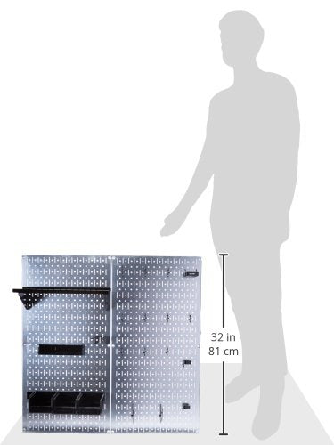 Wall Control 30-WGL-200GVB Galvanized Steel Pegboard Tool Organizer, Galv/Black Wall Control
