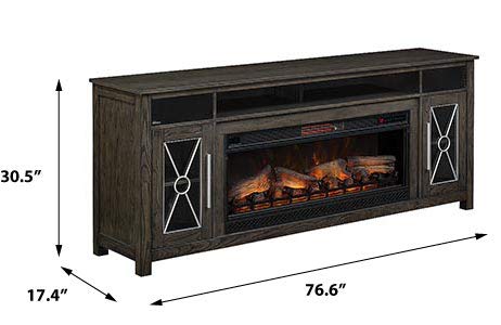 ClassicFlame Heathrow 76" Infrared Electric Fireplace Entertainment Center & 42" Firebox - Tifton Oak, 42MMS6342-O131 & 42II042FGT ClassicFlame