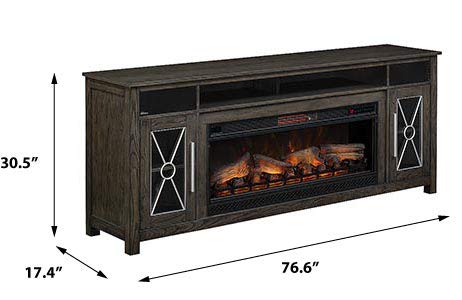 ClassicFlame Heathrow 76" Infrared Electric Fireplace Entertainment Center & 42" Firebox - Tifton Oak, 42MMS6342-O131 & 42II042FGT