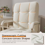 HomeZeer White Office Chair with Soft Leather, Swivel Computer Home Office Desk Chair with Wheels and Padded Arms, Adjustable Height and Tilt HomeZeer