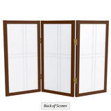 2 ft. Short Desktop Double Cross Shoji Screen - Walnut - 3 Panels Red Lantern