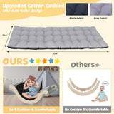 BIERUM 8 in 1 Montessori Pikler Triangle Set with Soft Cushion, Foldable Toddler Climbing Toys with Ramp for Sliding or Climbing, Wooden Jungle Gym, Indoor Playground for Toddlers and Kids, Rainbow BIERUM