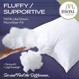 Maxi Deluxe Standard Size Bed Pillow – Ultra Soft & Comfortable – Versatile for Side, Back & Stomach Sleepers – 300TC Cotton Top – Single Pack – (Standard Size Pillow is 20 x 26) Maxi