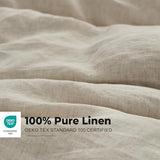 Simple&Opulence 100% Washed Linen Duvet Cover Set with Embroidered,3 Pieces Soft Farmhouse Comforter Set with Button Closure,1 Duvet Cover and 2 Pillowshams(King,Natural Linen) Simple&Opulence