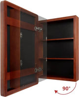 LuxyDecor Medicine Cabinets Mirror Modern Wall Mounted Mirror Cabinet Solid Wood with Storage 24" x 16" (Brown) LuxyDecor