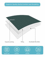 Litter Star Minimalist Art Solid Dark Green Full Quilt Bedding Set,Summer Quilt Lightweight Quilted Coverlet with 2 Pillow Shams, Plain Single Pure Color 3-Piece Bedspread Quilt Set for All Season Litter Star