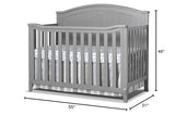 Sorelle Furniture Fairview Crib, Classic 4-in-1 Convertible Crib, Made of Wood, Non-Toxic Finish, Wooden Baby Bed, Toddler Bed, Child’s Daybed and Full-Size Bed, Nursery Furniture -Gray Sorelle