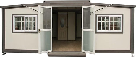 Generic Foldable Luxury Villa Expandable Portable House Foldable Container House 40 ft conter Homes, wihte Generic