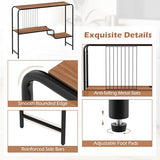 Giantex 2-Tier Console Table, 35.5" Narrow Entryway Table w/Irregular Storage Shelves & Metal Frame, Adjustable Foot Pads, Industrial Long Sofa Side Table for Hallway, Living Room, Foyer, Bedroom Giantex