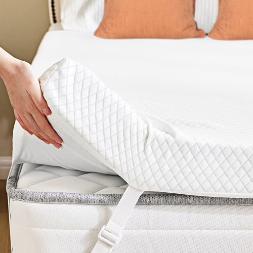 Sweetcrispy Mattress Topper Full with Removable Soft Cover, Memory Foam 2 Inch Thick Gel Infused Cooling Toppers Pad for Full Size Bed, Sleeper Sofa, RV, Camper, CertiPUR US Certified Sweetcrispy