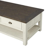 Martin Svensson Home Coffee Table Solid Wood, Cream White with Brown Top Martin Svensson Home