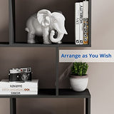 S-Shaped Black Geometric 5-Tier Bookcase – Modern Room Divider & Organiser Cozy Castle