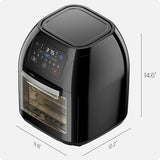CHEFMAN Multifunctional Digital Air Fryer+ Rotisserie, Dehydrator, Convection Oven, 17 Touch Screen Presets Fry, Roast, Dehydrate, Bake, XL 10L Family Size, Auto Shutoff, Large Easy-View Window, Black Chefman
