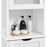 Yaheetech 67" Tall White Bathroom Storage Cabinet with Glass Door and Adjustable Shelves Yaheetech