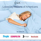 Twin XL Sheet Set - 100% Cotton Sheets - 3 Piece Twin XL Size Cotton Bed Set with Deep Pockets up to 16 Inches - Soft, Breathable & Cooling - Fade and Stain Resistant - Machine Washable - Light Blue CGK Unlimited