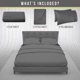 Abeero Home King Size Sheets Set Cooling - Luxury Hotel Sheet - Soft Bed Sheet with Elastic Corner Straps - Deep Pockets Microfiber Bedsheet - Bedding Sheets & Pillowcases - 4 Piece (King, Gray) Abeero Home
