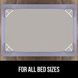GORILLA GRIP Patent Pending Bed Sheet Holders, Adjustable Elastic Fasteners with Metal Clips, Keep in Place Fitted Bedding Straps, Firm Tight Suspenders for Mattress, US Designed, 4 Pack White GORILLA GRIP
