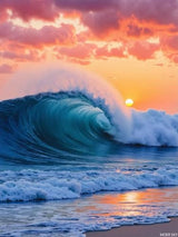 MOER SKY Diamond Art Kits for Adults Ocean Wave Sunset Beauty DIY Frameless Diamond Painting Art and Crafts, Art Painting Kits with Diamond Home Wall Decor MOER SKY