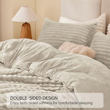 BEDELITE Fleece Twin Comforter Set -Super Soft & Warm Fluffy Linen Bedding, Luxury Fuzzy Heavy Bed Set for Winter with 1 Pillow case BEDELITE