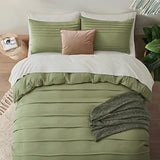 Oli Anderson Sage Green Duvet Cover Twin Size - Pleated Twin Duvet Cover, 2PCS Soft and Breathable Textured Bedding Set with Zipper Closure(Sage Green,68"x90") Oli Anderson