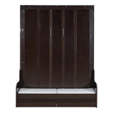 GYYBED Queen Size Murphy Bed with Cushion - Space-Saving Wall-Mounted Design, Dual Purpose for Home Office/Small Bedroom (Espresso) GYYBED