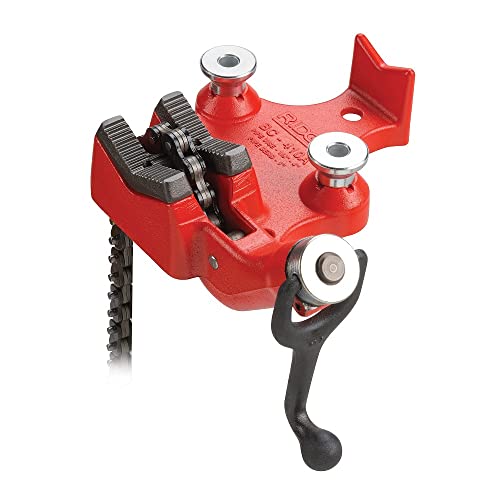 RIDGID 40195 Model BC410 Top Screw Bench Chain Vise, 1/8-inch to 4-inch Bench Vise, Small - WoodArtSupply