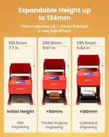 AlgoLaser Pixi Smart Laser Engraver - 3W Portable Laser Engraver Machine with 3.5" Touchscreen & AlgoOS System & APP - Laser Engraving for Wood, Acrylic, Glass, Beginner & DIY Gift & Small Business AlgoLaser